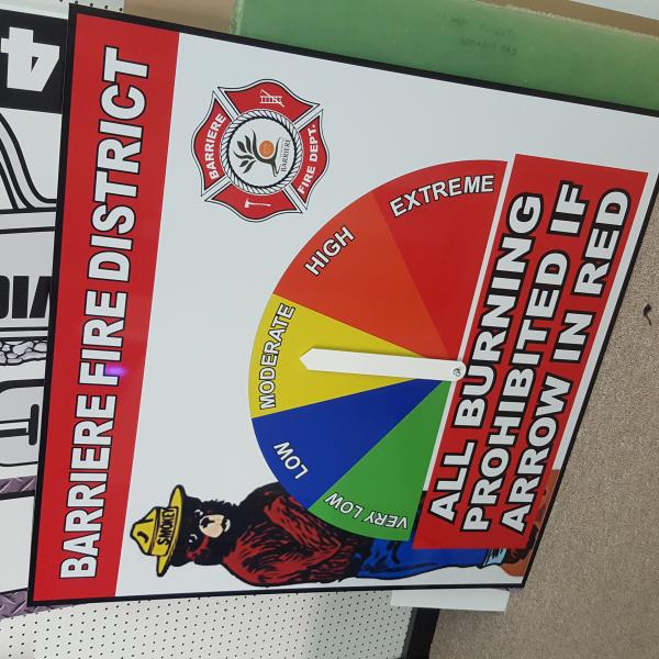 Barriere Fire Department Signage